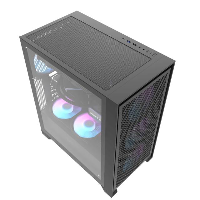 Кутия Darkflash DRX70 Mesh Black, Middle Tower, 1 x USB 3.1 Type-C, 1 x USB 3.0, 1 x USB 2.0, 1 x HD Audio, Mini-ITX / mATX / ATX