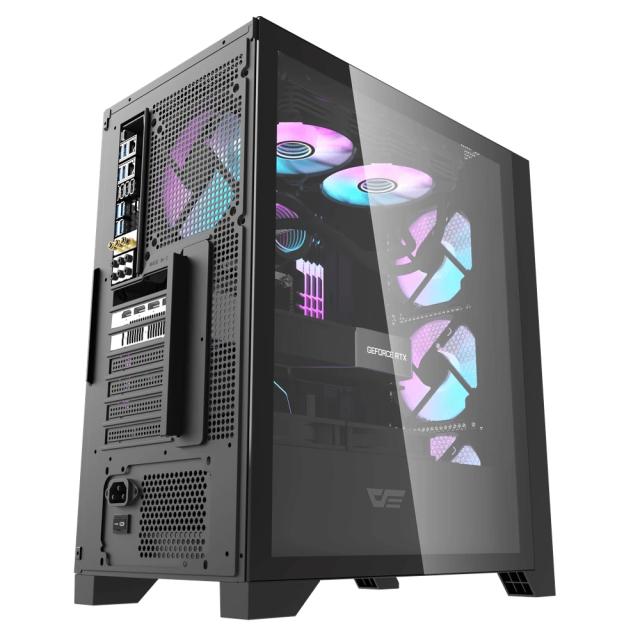 Кутия Darkflash DRX70 Mesh Black, Middle Tower, 1 x USB 3.1 Type-C, 1 x USB 3.0, 1 x USB 2.0, 1 x HD Audio, Mini-ITX / mATX / ATX