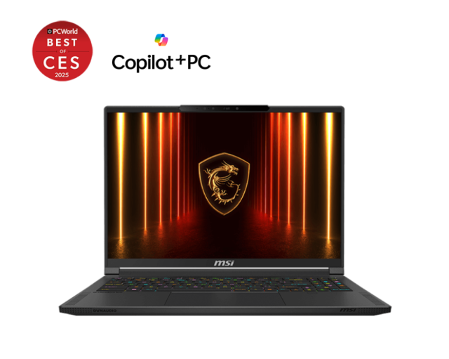 Лаптоп MSI Stealth A16 AI+ A3XWHG, AMD Ryzen AI 9 HX 370 12C (2.0/5.1GHz, 36 MB cache), 16" (40.64 cm) WQXGA IPS 240Hz OLED Display, GF RTX 5070 Ti 12GB, 32GB LPDDR5X, 1TB SSD, 1x USB 4.0 Type-C, Windows 11 Home