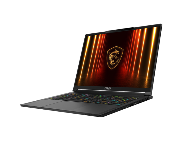 Лаптоп MSI Stealth A16 AI+ A3XWHG, AMD Ryzen AI 9 HX 370 12C (2.0/5.1GHz, 36 MB cache), 16" (40.64 cm) WQXGA IPS 240Hz OLED Display, GF RTX 5070 Ti 12GB, 32GB LPDDR5X, 1TB SSD, 1x USB 4.0 Type-C, Windows 11 Home