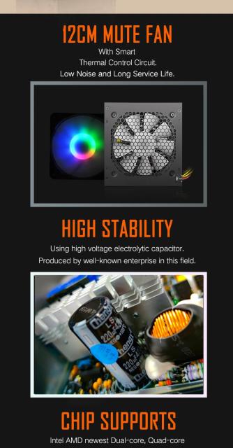 Захранване Darkflash Aigo AK700 RGB, 700W, Active PFC, 80 Plus