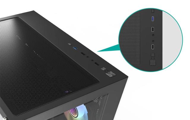 Кутия Darkflash C285P Black, Middle Tower, 1 x USB 3.0, 2 x USB 2.0, 1 x HD Audio, Mini-ITX / mATX / ATX