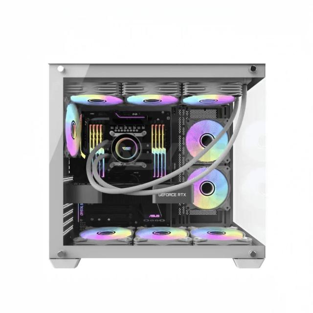 Кутия Darkflash C285P White, Middle Tower, 1 x USB 3.0, 2 x USB 2.0, 1 x HD Audio, Mini-ITX / mATX / ATX