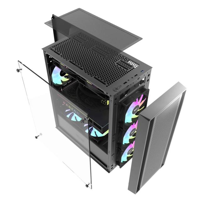 Кутия Darkflash DK353 Black, Middle Tower, 1 x USB 3.0, 2 x USB 2.0, 1 x HD Audio, Mini-ITX / mATX / ATX