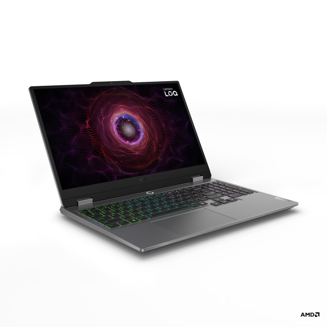 Лаптоп Lenovo LOQ Gaming 15ARP9, AMD Ryzen 7 7435HS 8C (3.1/4.5GHz, 16MB Cache),, 15.6'' (39.62 cm), Full HD, 144Hz, NVIDIA GF RTX4050 6GB GDDR6, 24GB DDR5, 512GB M.2 NVMe SSD , Free DOS