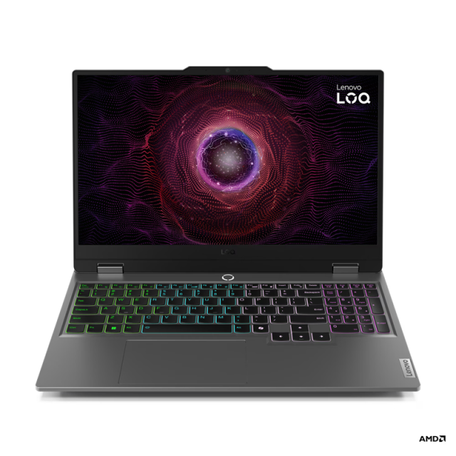 Лаптоп Lenovo LOQ Gaming 15ARP9, AMD Ryzen 7 7435HS 8C (3.1/4.5GHz, 16MB Cache),, 15.6'' (39.62 cm), Full HD, 144Hz, NVIDIA GF RTX4050 6GB GDDR6, 24GB DDR5, 512GB M.2 NVMe SSD , Free DOS