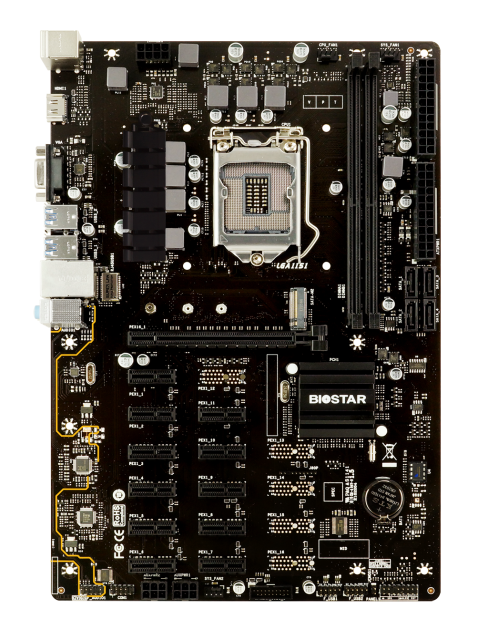 Дънна платка BIOSTAR TB360-BTC PRO 2.0, LGA1151, 2x DDR4, 1x M.2, 4x SATA III  (6Gb/s), 11x PCIe 3.0 x1 Slot, 1x PCIe 3.0 x16 Slot, VGA, HDMI, ATX