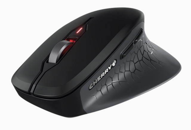 Мишка CHERRY Stream ергономична безшумна Comfort, 6 бутона, Оптичена (4000dpi), Bluetooth/Wireless, черна