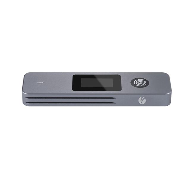 Кутия VCom Storage Case M.2 NVMe/SATA M/B key - USB-C/A Gen.2 10Gbps, Fingerprint Encryption