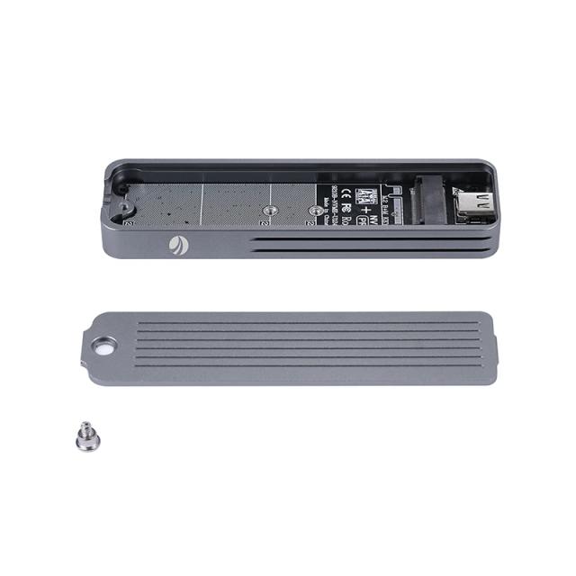 Кутия VCom Storage Case M.2 NVMe/SATA M/B key - USB-C/A Gen.2 10Gbps, Fingerprint Encryption
