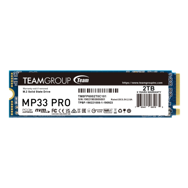 Team Group MP33 PRO, SSD 2TB M2 PCI-E Gen3x4 