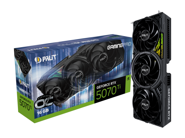 Видео карта PALIT nVIDIA GeForce RTX 5070 Ti GamingPro OC 16GB GDDR7, 256-bit, HDMI, 3x DP