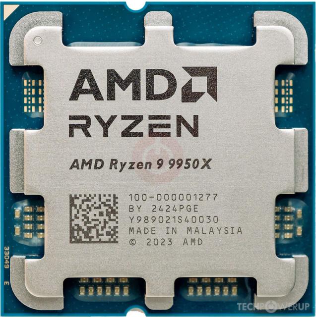 Процесор AMD Ryzen 9 9950X, 16C (4.3/5.7GHz, 64MB Cache, 170W), AM5, TRAY, без охлаждане
