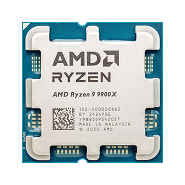 Процесор AMD Ryzen 9 9900X, 16C (4.3/5.6 GHz, 64MB Cache, 170W), AM5, TRAY, без охлаждане