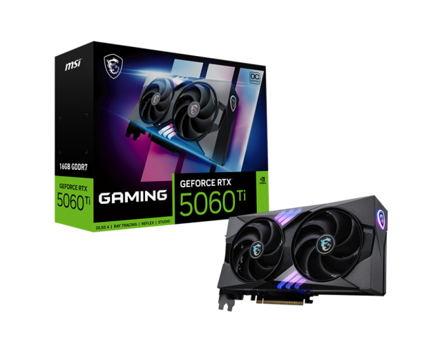 Видео карта MSI nVIDIA GeForce RTX 5060 Ti GAMING OC 8GB GDDR7, 128-bit, HDMI, 3x DP