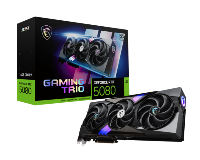 Видео карта MSI nVIDIA GeForce RTX 5080 GAMING TRIO 16GB GDDR7, 256-bit, HDMI, 3x DP
