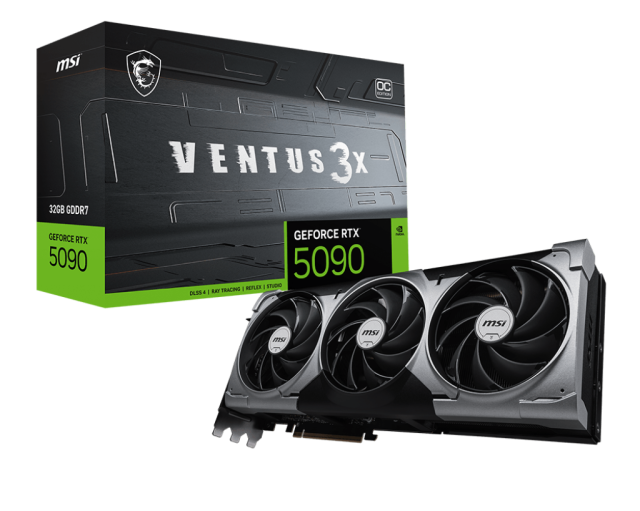 Видео карта MSI nVIDIA GeForce RTX 5090 VENTUS 3X OC 32GB GDDR7, 512-bit, HDMI, 3x DP