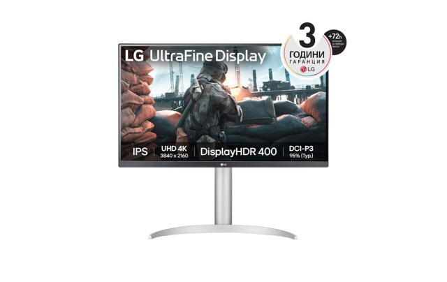 Монитор LG 27UP650K-W, 27" (68.58cm) UHD 4K IPS AG, 60Hz, 5ms (GtG at Faster), 1200:1, 400cd/m2, HDMI, DP