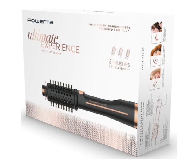 Електрическа четка за коса Rowenta CF9620F0, Brush Ultimate Experience, rotative, 2-in-1 performance and efficiency,style assist program, three brushes to cover all hair types, PRO KERATIN bristles, ionic generator, compact and ergonomic