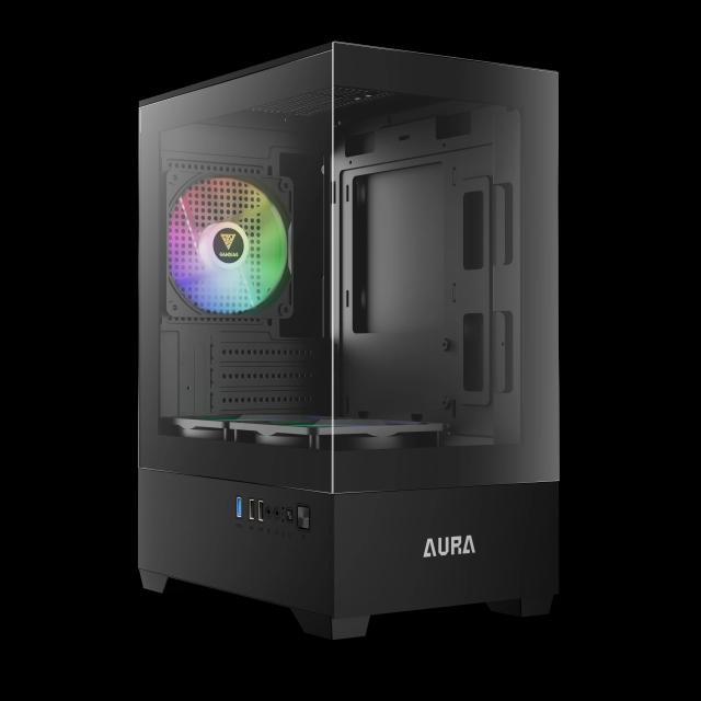 Кутия Gamdias AURA GC9M Black, Mini Tower, 2x USB 2.0, 1x USB 3.0, 1x HD Audio, mATX, Mini-ITX