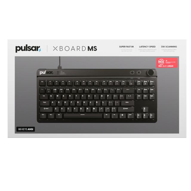 Клавиатура Pulsar геймърска механична клавиатура Professional Gaming Mechanical Keyboard Xboard MS TKL ANSI, Red Cherry Switch, RGB, Black