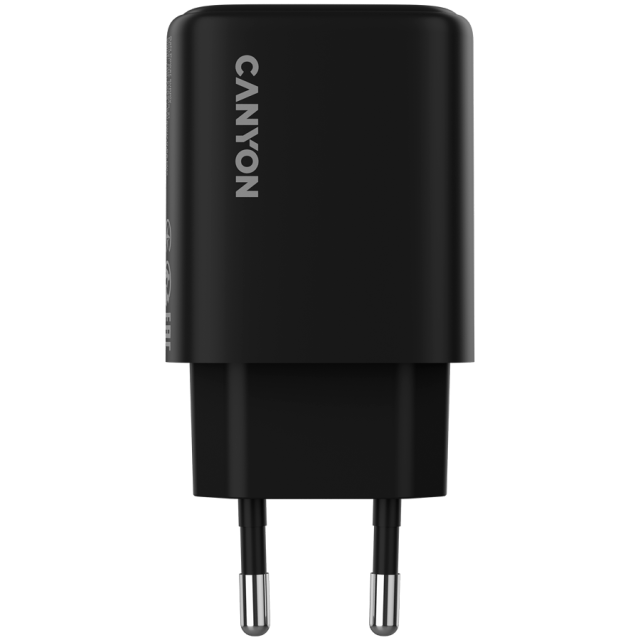 Зарядно CANYON charger OnCharge 200, 1x USB Type-C, 1x Type-A, 20W, Black