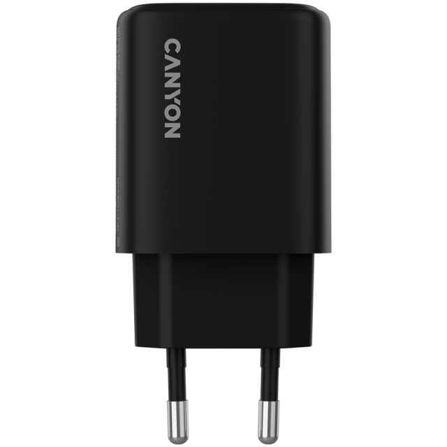 Зарядно CANYON charger OnCharge 250, 1x USB Type-C, 1x Type-A, 25W, Black