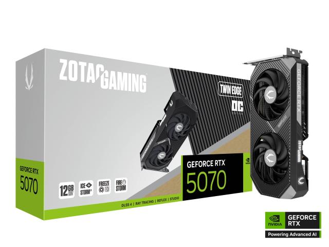 Видео карта ZOTAC GAMING RTX 5070 Twin Ege OC 12GB GDDR7, 192-bit, HDMI, 3x  DisplayPort 
