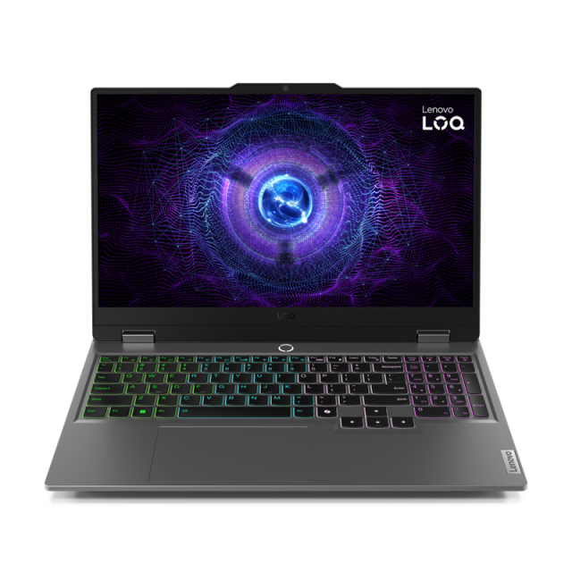 Лаптоп Lenovo  LOQ 15IRX9, Intel Core i5-13450HX 10C (3.4/4.6GHz, 20MB Cache), 15.6'' (39.62 cm) FHD IPS Anti-glare, 144MHz, NVIDIA RTX 4050 6GB GDDR6, 16GB DDR5, 512 M.2 NVMe SSD, Free DOS