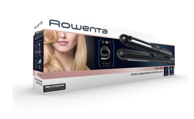 Преса Rowenta SF4210F0, Liss&Curl, temp setting (95-230C), ionic generator, ceramic coating, coll tip, LCD, lock system
