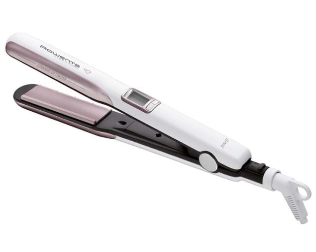Преса Rowenta SF7660F0 Liss & Curls Premium Care, cashemere keratin coating, ionic function, liss optimizer (silicon strip), LCD screen, 2 settings (130-200C), fast heat up (30'), auto-off (60"), lock system, floating plates