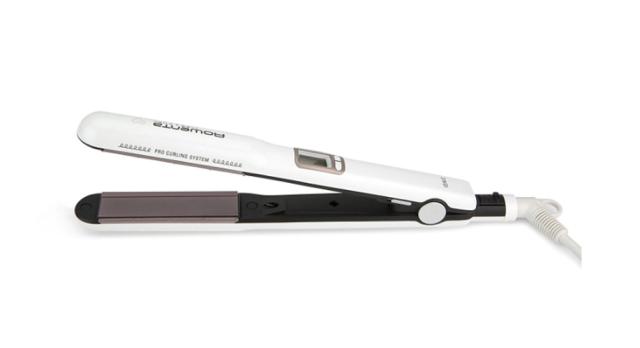 Преса Rowenta SF7660F0 Liss & Curls Premium Care, cashemere keratin coating, ionic function, liss optimizer (silicon strip), LCD screen, 2 settings (130-200C), fast heat up (30'), auto-off (60"), lock system, floating plates