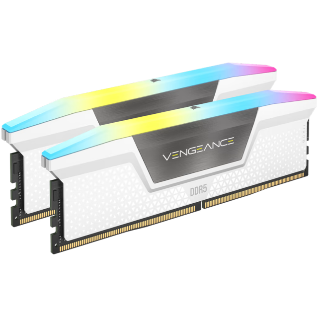 Памет Corsair Vengeance White RGB 32GB (2x16GB) DDR5 4800MHz/6400MT/s, CL36-48-48-104, 1.35V