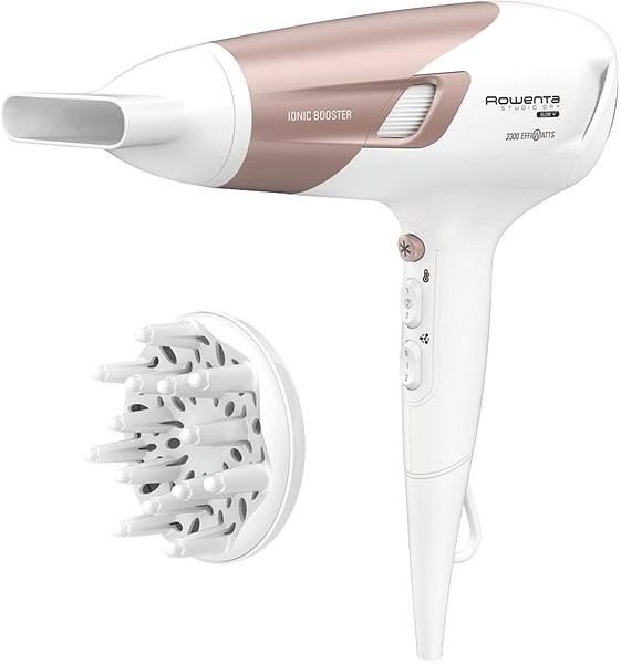 Сешоар Rowenta CV5830F0 Studio Dry, DC, Effiwatts technology 2100W equivalent 2300W, High drying rate of 5,5g/min, High air speed up to 80km/h, Ionic generator, Thermo Control, 6 settings, concentrator 14mm, cool air shot, removable grid, finishing P