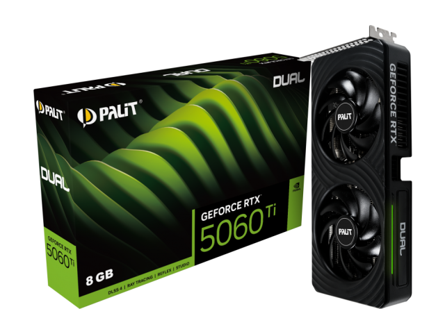 Видео карта PALIT nVIDIA GeForce RTX 5060 DUAL 8GB GDDR7, 128-bit, HDMI, 3x DP