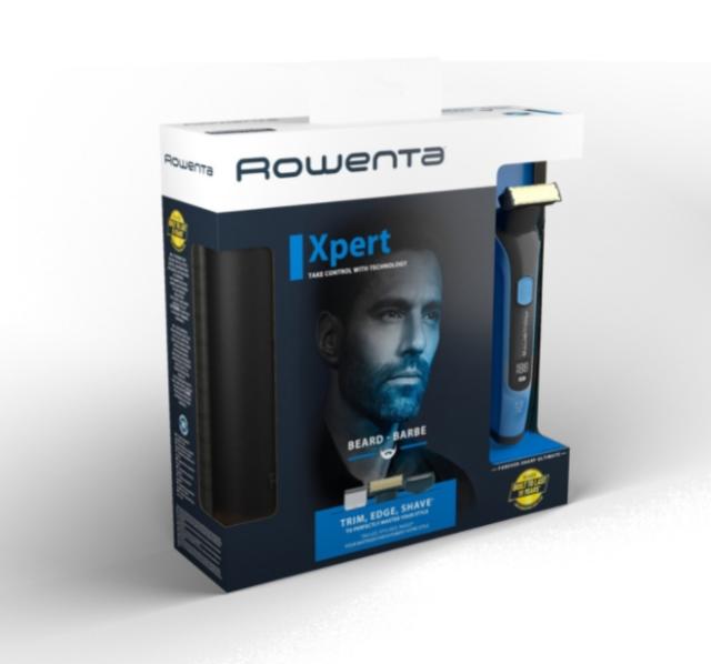 Тример Rowenta TN6200F4, Hybrid Forever Sharp Blue Expert, beard, cordless, waterproof 3-in-1, self-sharpening blades, 100% stainless steel, minimum cutting length 0.4mm, precision setting 1mm, beard blade size 32mm, 120min autonomy, charging time 1h
