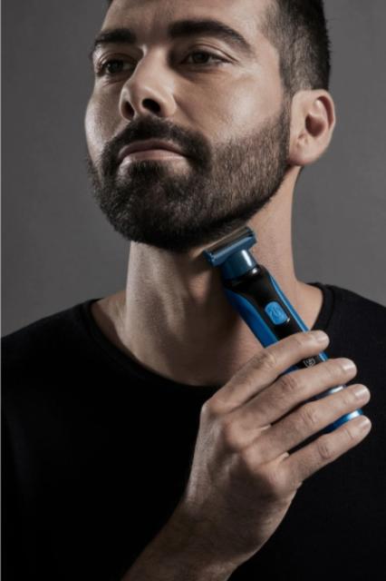 Тример Rowenta TN6200F4, Hybrid Forever Sharp Blue Expert, beard, cordless, waterproof 3-in-1, self-sharpening blades, 100% stainless steel, minimum cutting length 0.4mm, precision setting 1mm, beard blade size 32mm, 120min autonomy, charging time 1h