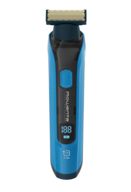 Тример Rowenta TN6200F4, Hybrid Forever Sharp Blue Expert, beard, cordless, waterproof 3-in-1, self-sharpening blades, 100% stainless steel, minimum cutting length 0.4mm, precision setting 1mm, beard blade size 32mm, 120min autonomy, charging time 1h