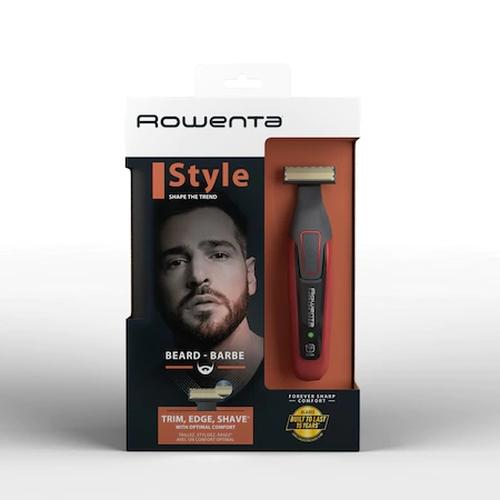 Тример Rowenta TN6040F4 Hybrid Forever Sharp Orange Style, beard, cordless, waterproof 3-in-1, self-sharpening blades, 100% stainless steel, minimum cutting length 0.4mm, precision setting 1mm, beard blade size 32mm, 120min autonomy, charging time 1h