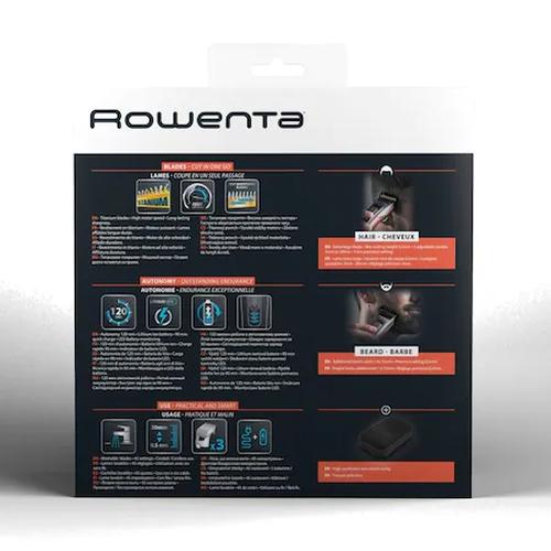 Тример Rowenta TN5221F4 Hair trimmer Advancer Style, hair + beard, cordless + corded, washable blades, self-sharpening stainless steel blades, minimum cutting length 0.5mm, hair blade 42mm, 2 hair combs, 29 cutting length positions, 3 day beard funct