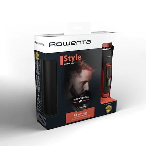 Тример Rowenta TN5221F4 Hair trimmer Advancer Style, hair + beard, cordless + corded, washable blades, self-sharpening stainless steel blades, minimum cutting length 0.5mm, hair blade 42mm, 2 hair combs, 29 cutting length positions, 3 day beard funct