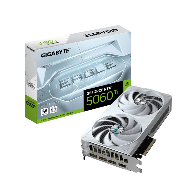 Видео карта GIGABYTE RTX 5060 TI EAGLE OC ICE 8GB GDDR7, 128-bit, HDMI, 3x DP