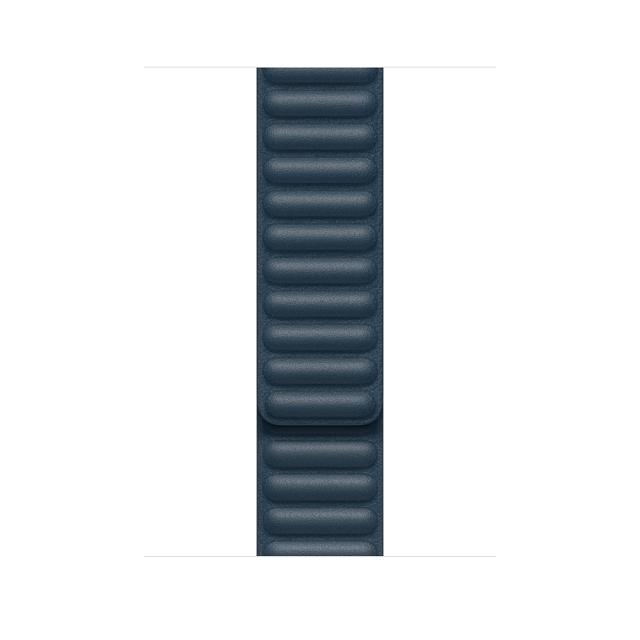 Каишка за часовник Apple Watch 44mm Band: Baltic Blue Leather Link - Large (Seasonal Fall 2020)
