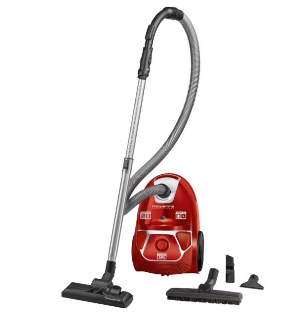 Прахосмукачка Rowenta RO3953EA, Compact Power parquet ACAA, 79db, H+ bag, SPA upgrade suction head, TTM + XL with brush, parquet + crevice tool 2 in 1 + upholstery nozzle, color red