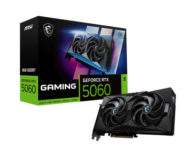 Видео карта MSI nVIDIA GeForce RTX 5060 GAMING OC 8GB GDDR7, 128-bit, HDMI, 3x DP
