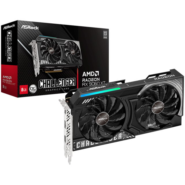 Видео карта ASRock AMD Radeon RX 9060 XT Challenger 8GB OC GDDR6, 128-bit, HDMI, 2x DP