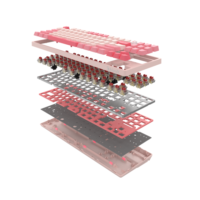 Клавиатура А4tech Bloody Energy Pink S87 BLMS TKL RGB Backlit, механична, red switch, USB
