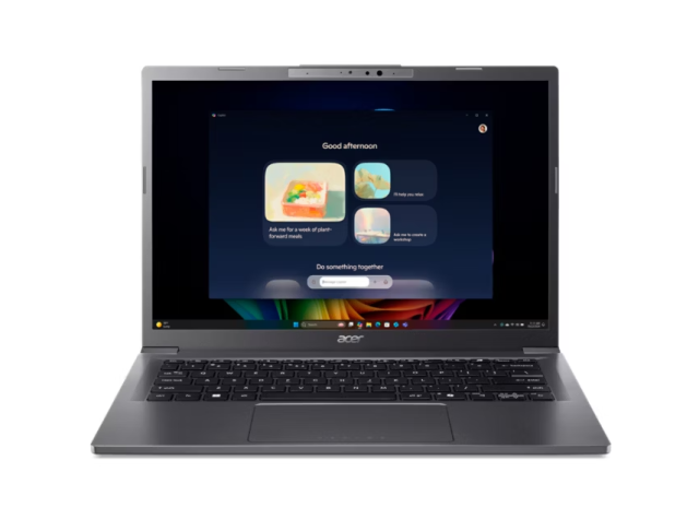Лаптоп Acer Aspire A14-52M-540M, Intel Core Ultra 5 226V 8C (2.1 / 4.5 GHz, 8MB Cache), Intel Arc Graphics 130V, 14" (35.6 cm), WUXGA OLED Display, 16GB LPDDR5X, 512GB SSD NVMe, 1x Thunderbolt, Windows 11 Home