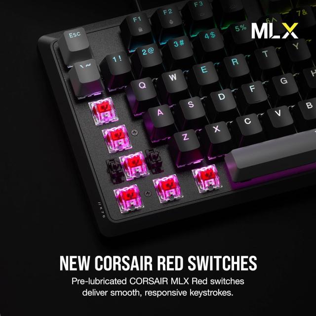 Геймърска механична клавиатура CORSAIR K70 Core RGB Corsair Linear Red Switch, Carbon Gray