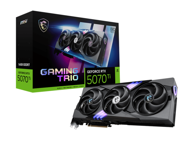 Видео карта MSI nVIDIA GeForce RTX 5070 Ti GAMING TRIO OC 16GB GDDR7, 256-bit, HDMI, 3x DP
